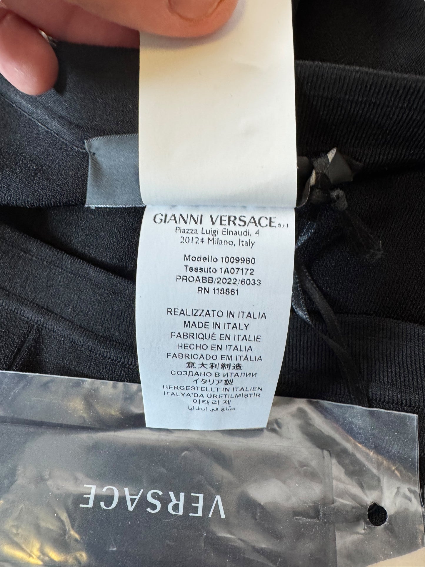 Versace Pantaloni Neri Cut-Out in Maglia – Taglia IT 36 – Made in Italy