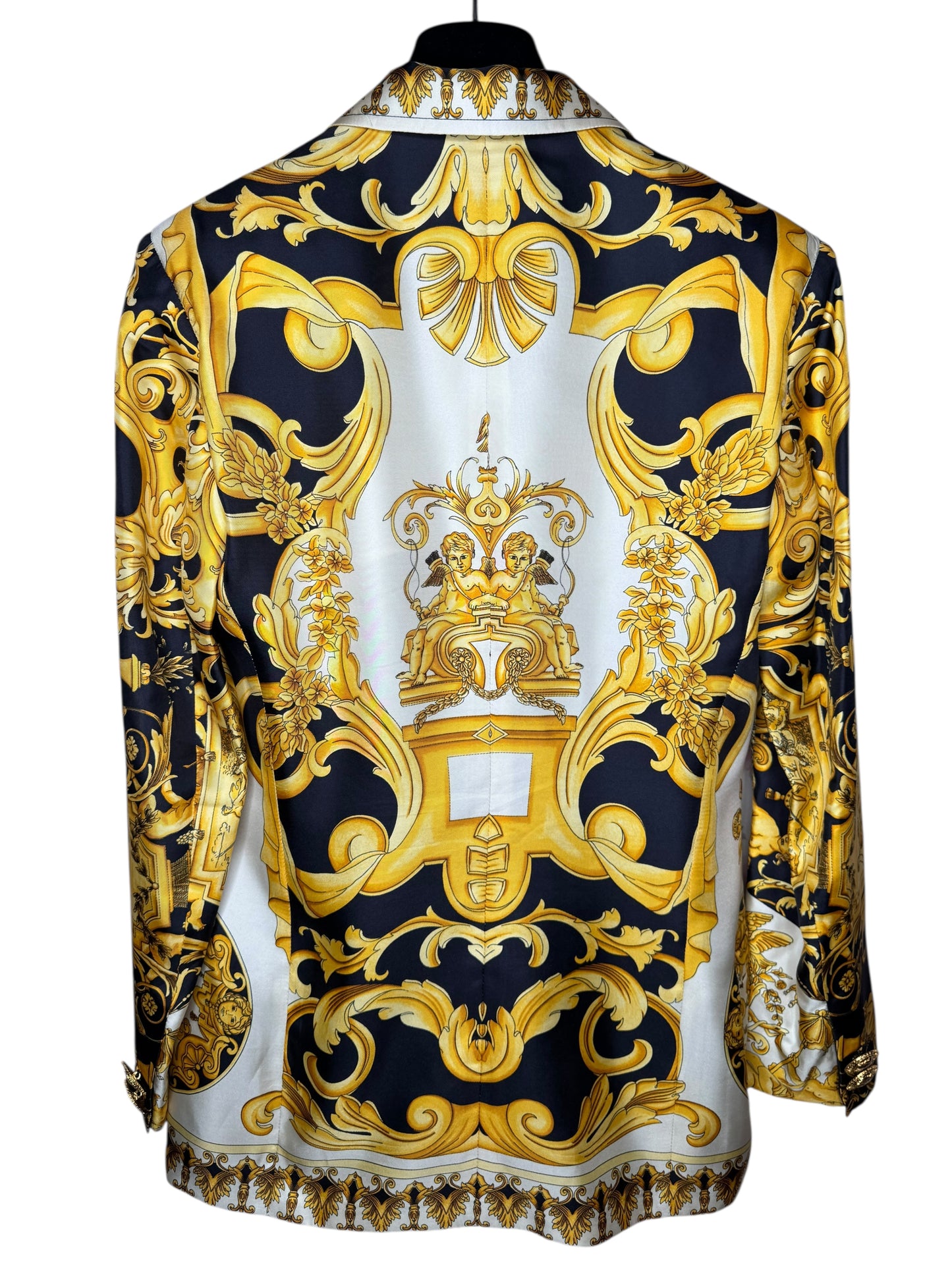 Gianni Versace Couture Blazer Vintage Anni ‘90 Barocco in Seta Donna IT 42