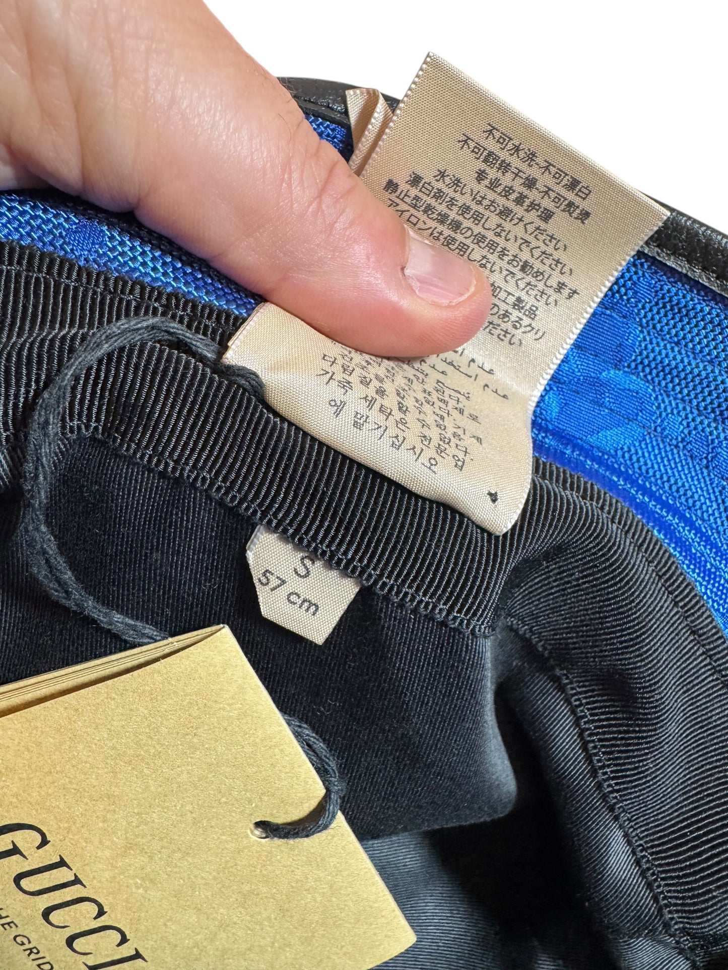 Gucci cappello bucket Off The Grid blu GG Jacquard taglia S 57 cm