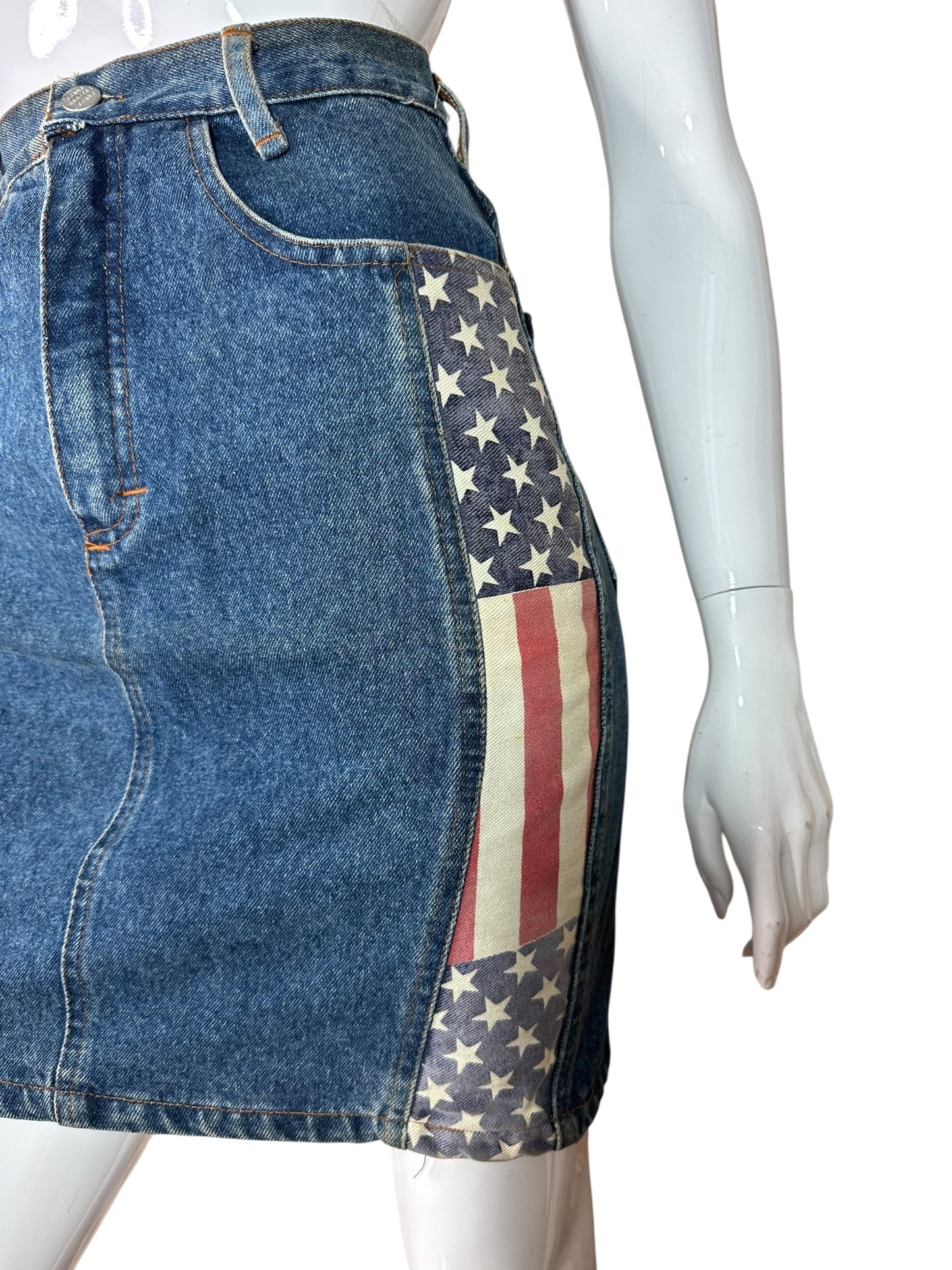 Mini gonna vintage in denim (M)
