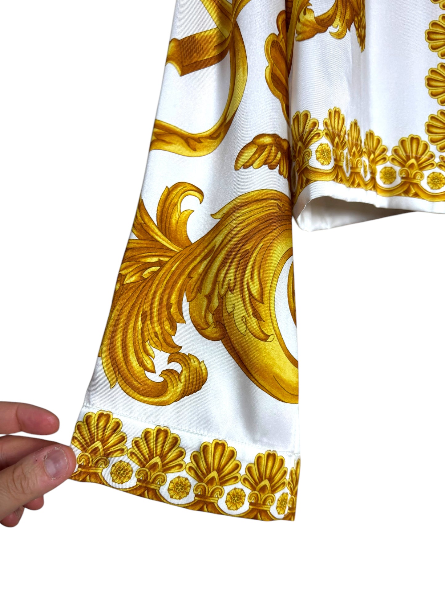 Versace Camicia Crop Donna - Heritage Barocco Oro/Bianco (it36)