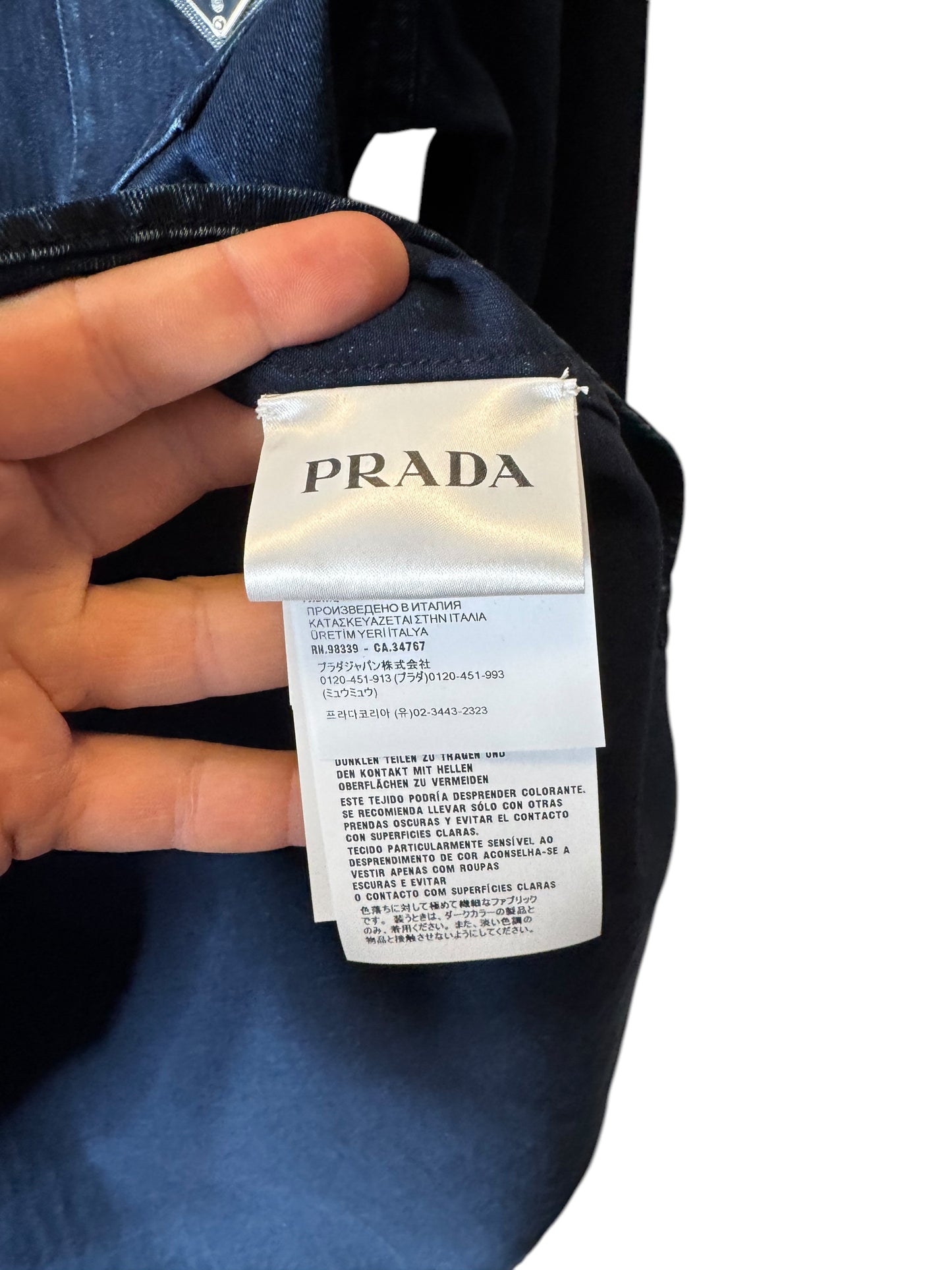 Camicia Prada Uomo Denim Blu 100% Cotone Taglia 39