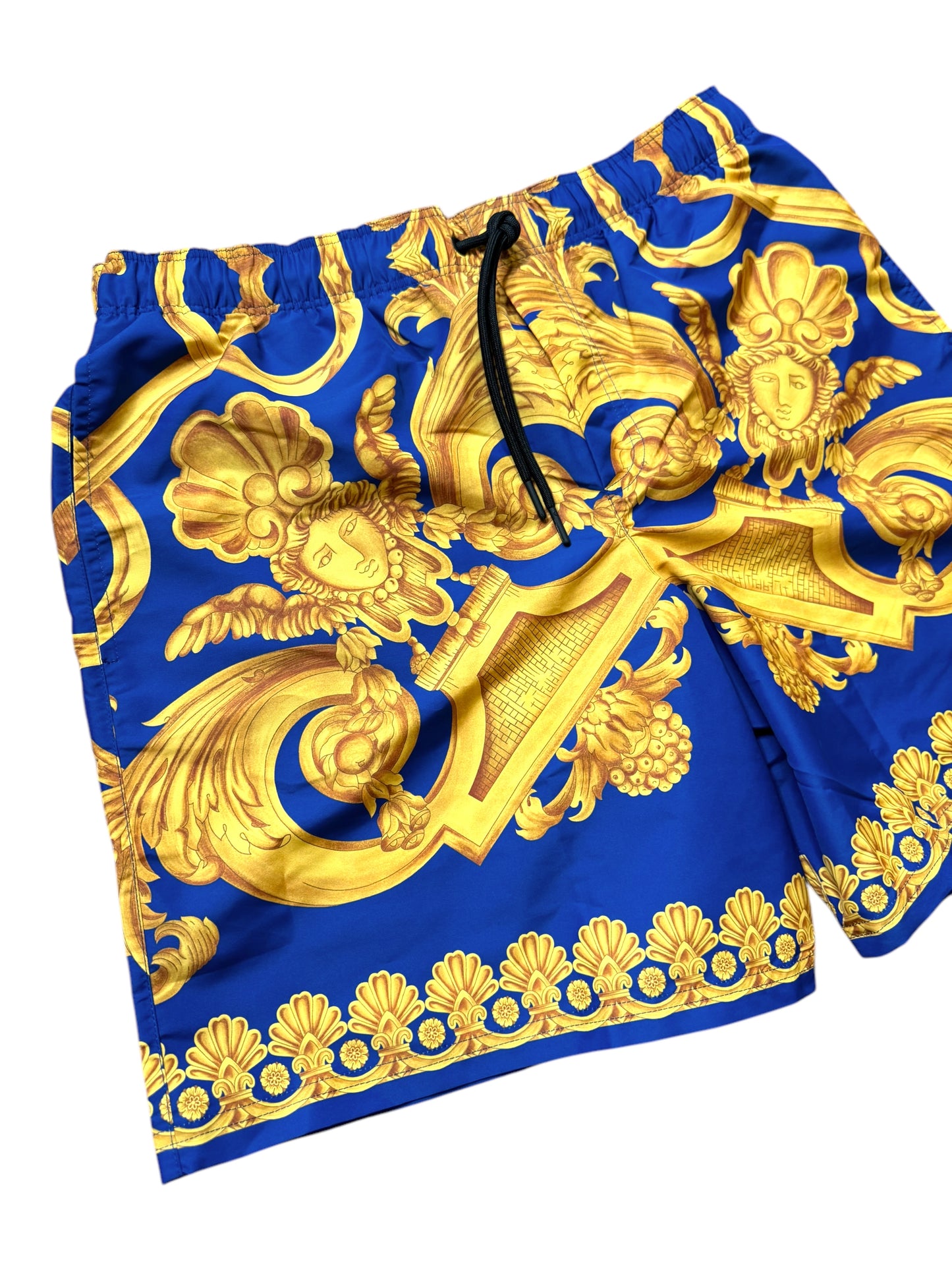 Versace Costume Uomo Barocco Blu Oro - Taglia L - Made in Italy