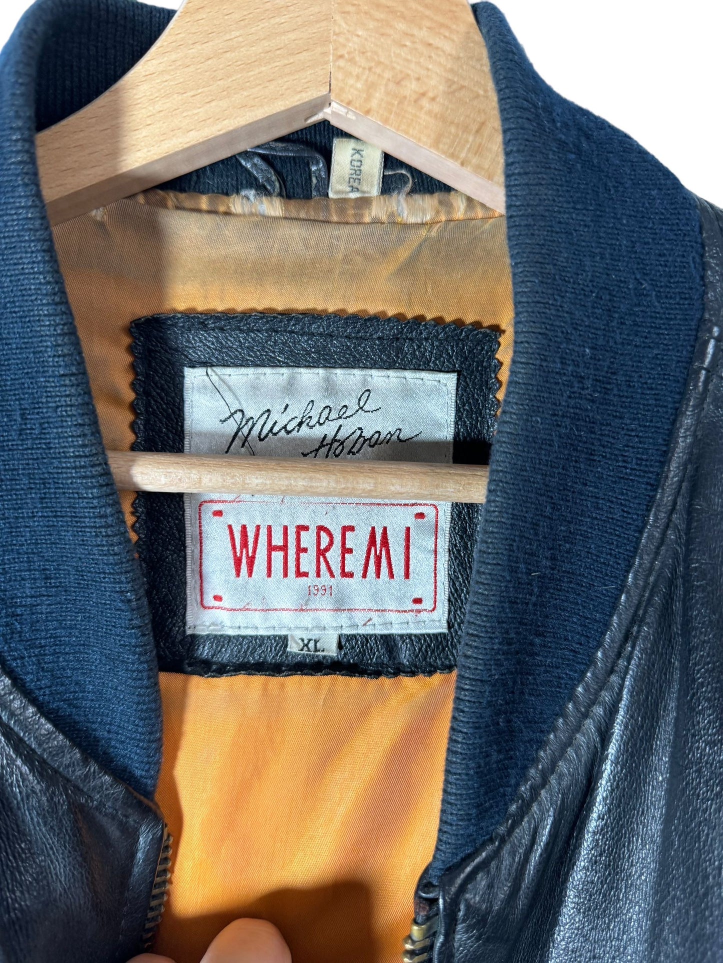 Giacca in pelle vintage Michael Hoban (XL)