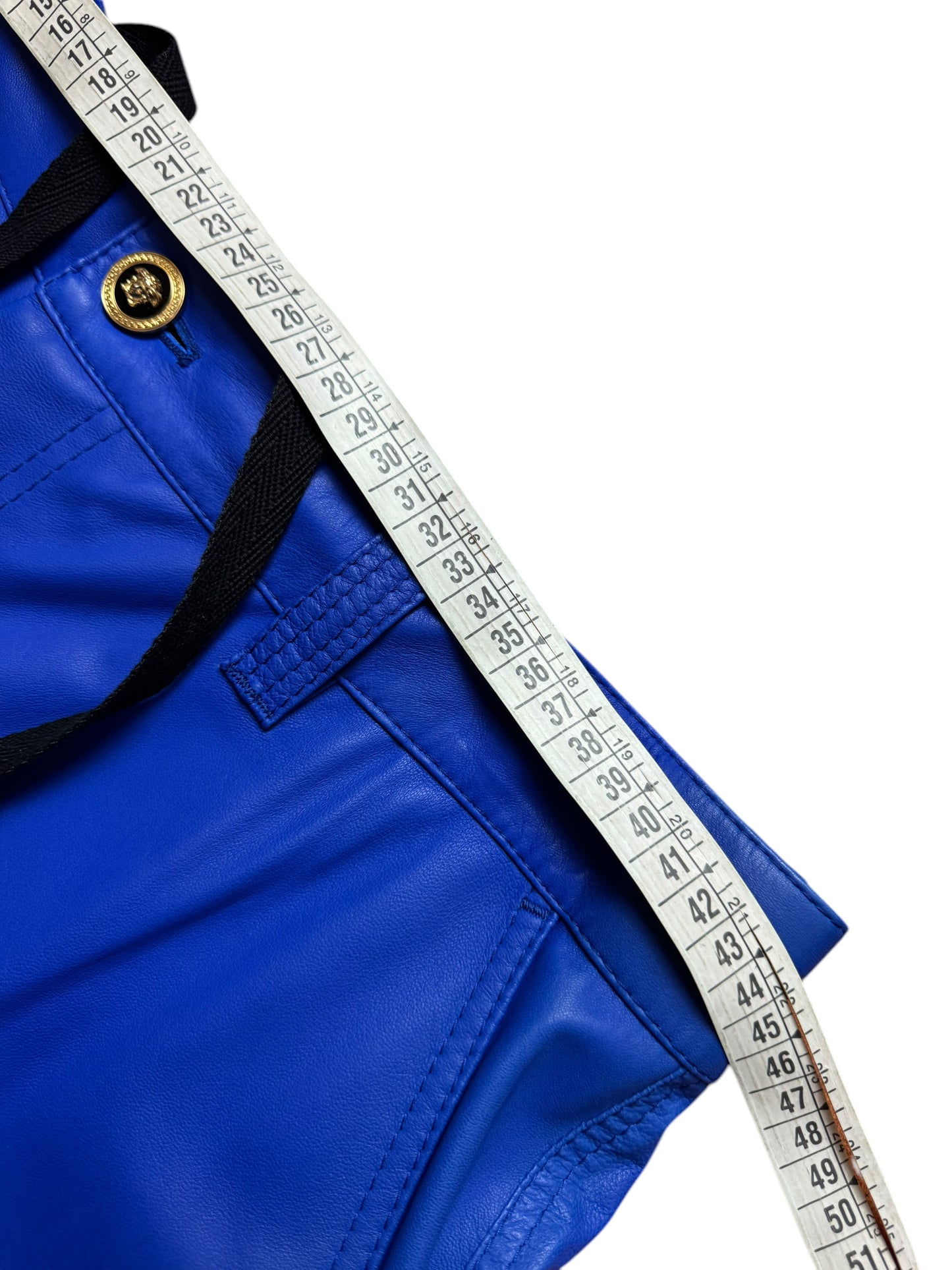 Pantaloni Cargo in Pelle Versace - Blu Elettrico - Taglia 48