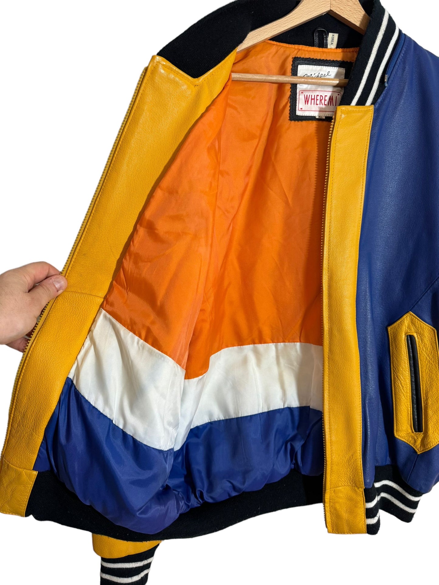 Giacca in pelle vintage Michael Hoban (XL)