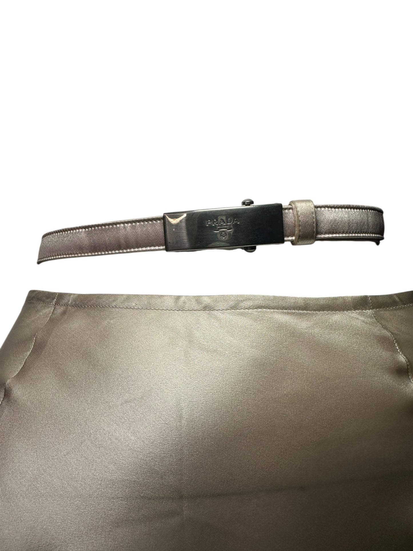 Prada gonna vintage in seta con cintura (M)