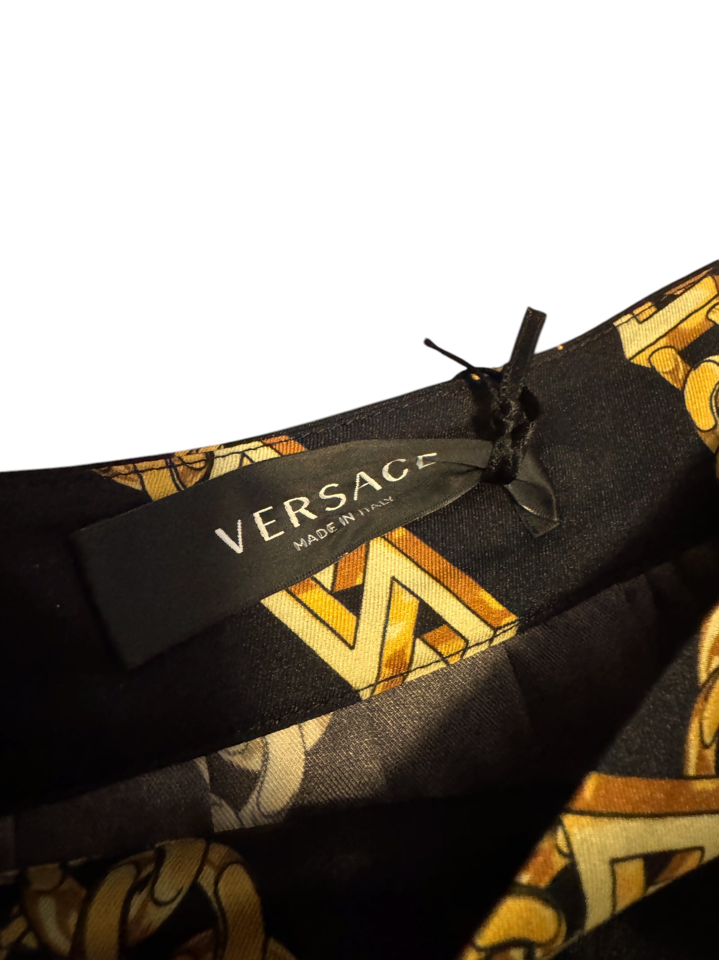 Gonna Plissé Versace Originale Taglia 38 - Motivo Catene Oro - Made in Italy