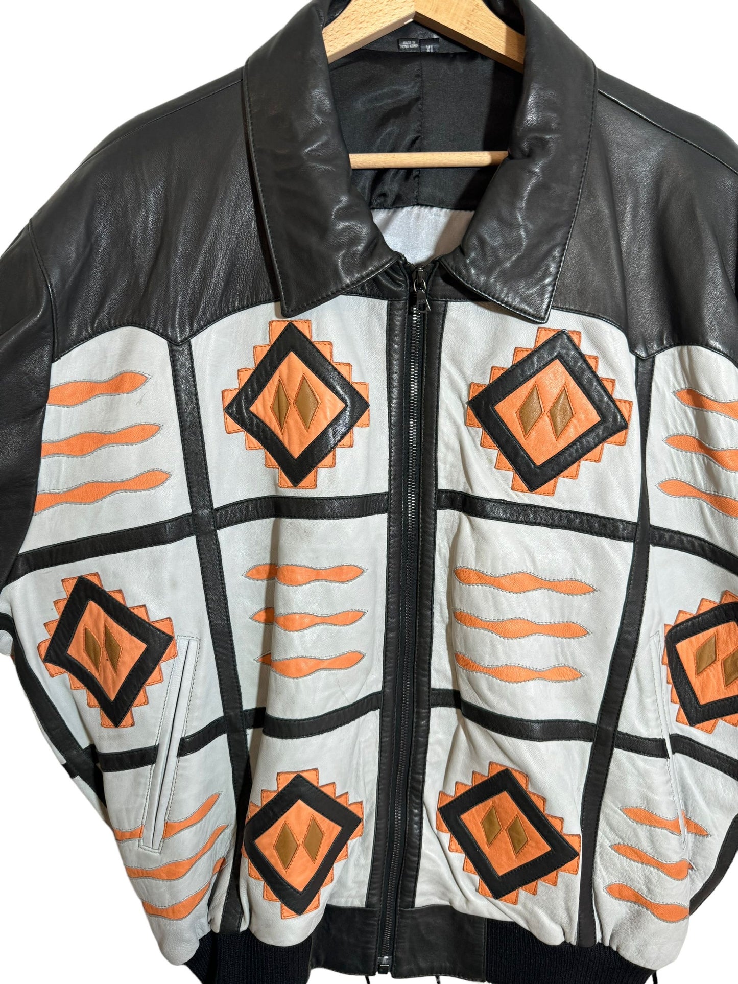 Giacca in pelle vintage Michael Hoban (XL)