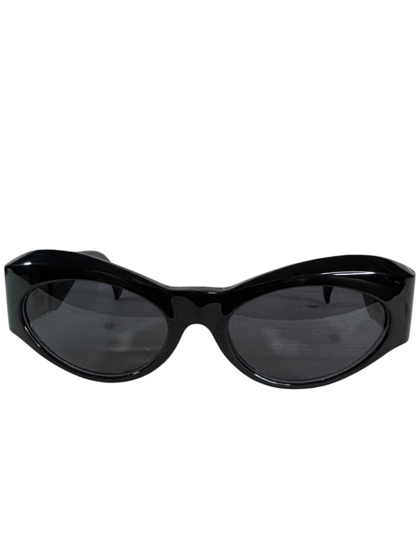Occhiali da sole vintage Gianni Versace anni ’90 nero con logo Greca dorato