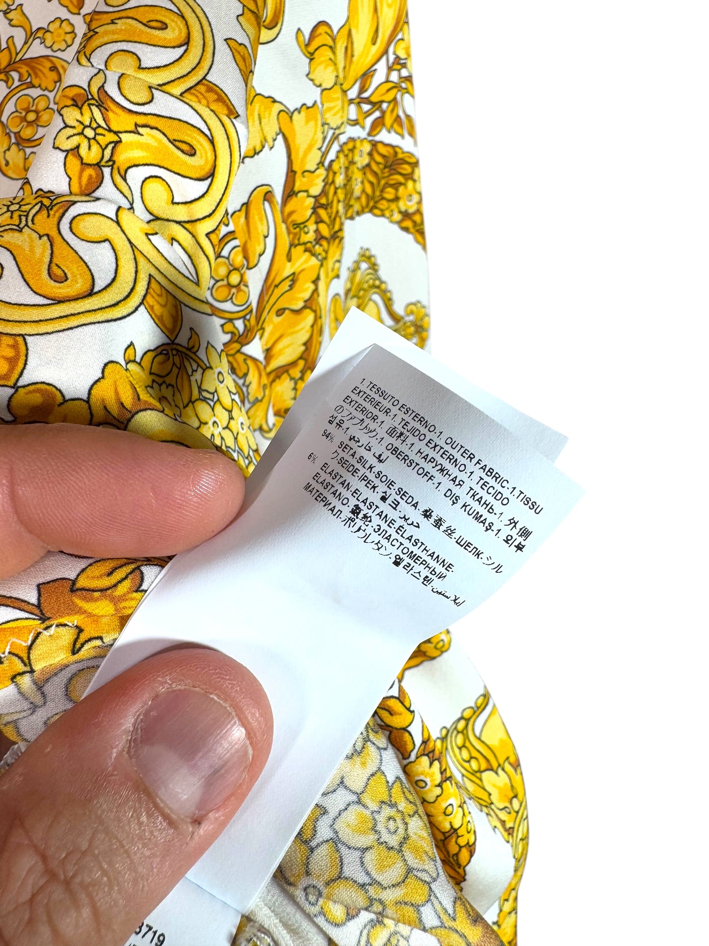 Body Versace Baroque Donna Taglia 42 in Seta Stampata – Nuovo con Etichette
