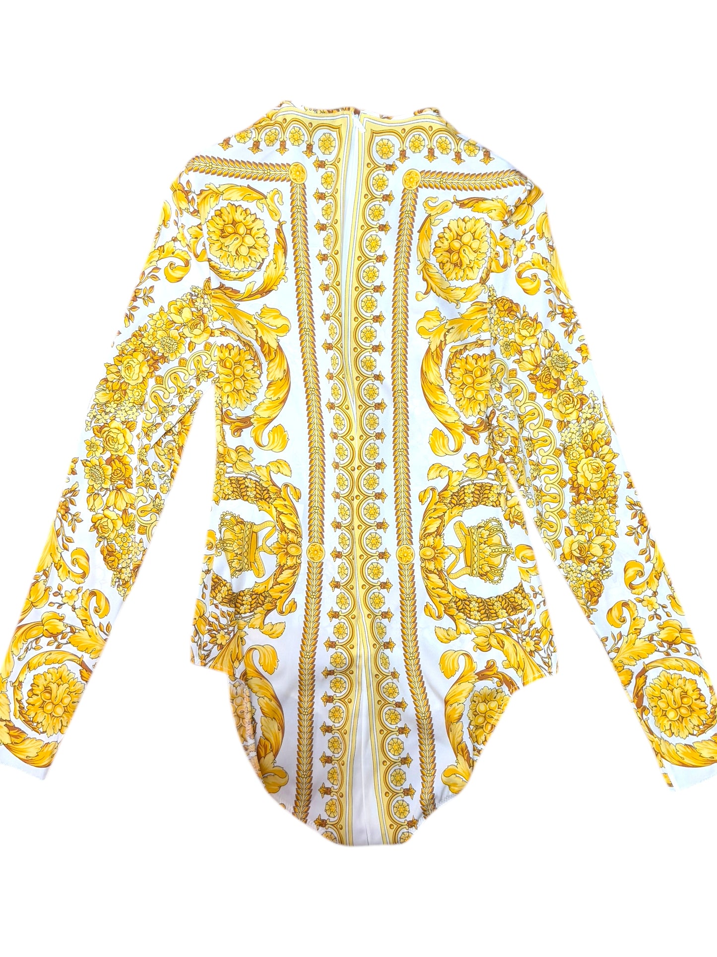 Body Versace Baroque Donna Taglia 42 in Seta Stampata – Nuovo con Etichette