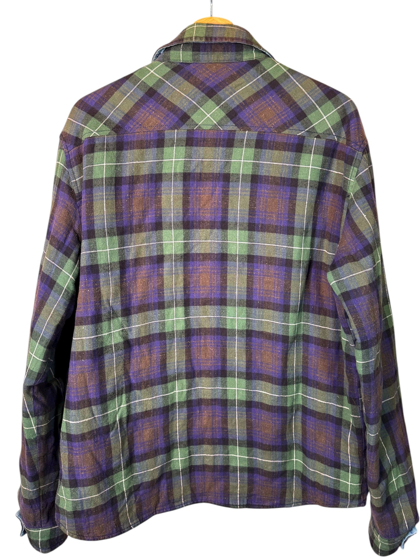 Giacca Woolrich imbottita Thermolite a quadri verde/viola Taglia L