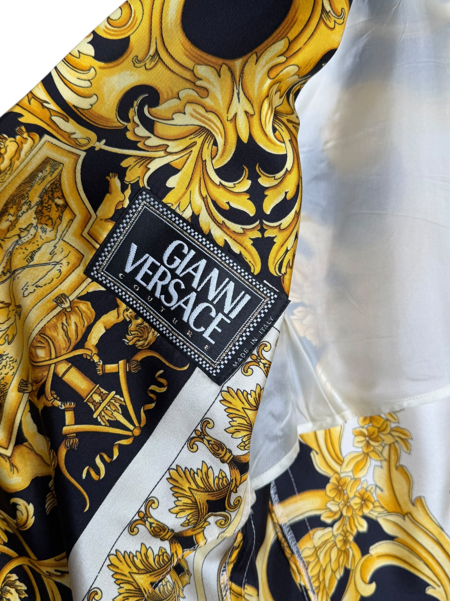 Gianni Versace Couture Blazer Vintage Anni ‘90 Barocco in Seta Donna IT 42