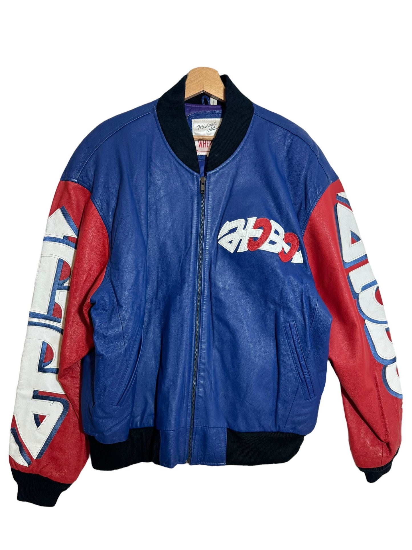 Giacca in pelle vintage Michael Hoban (L)
