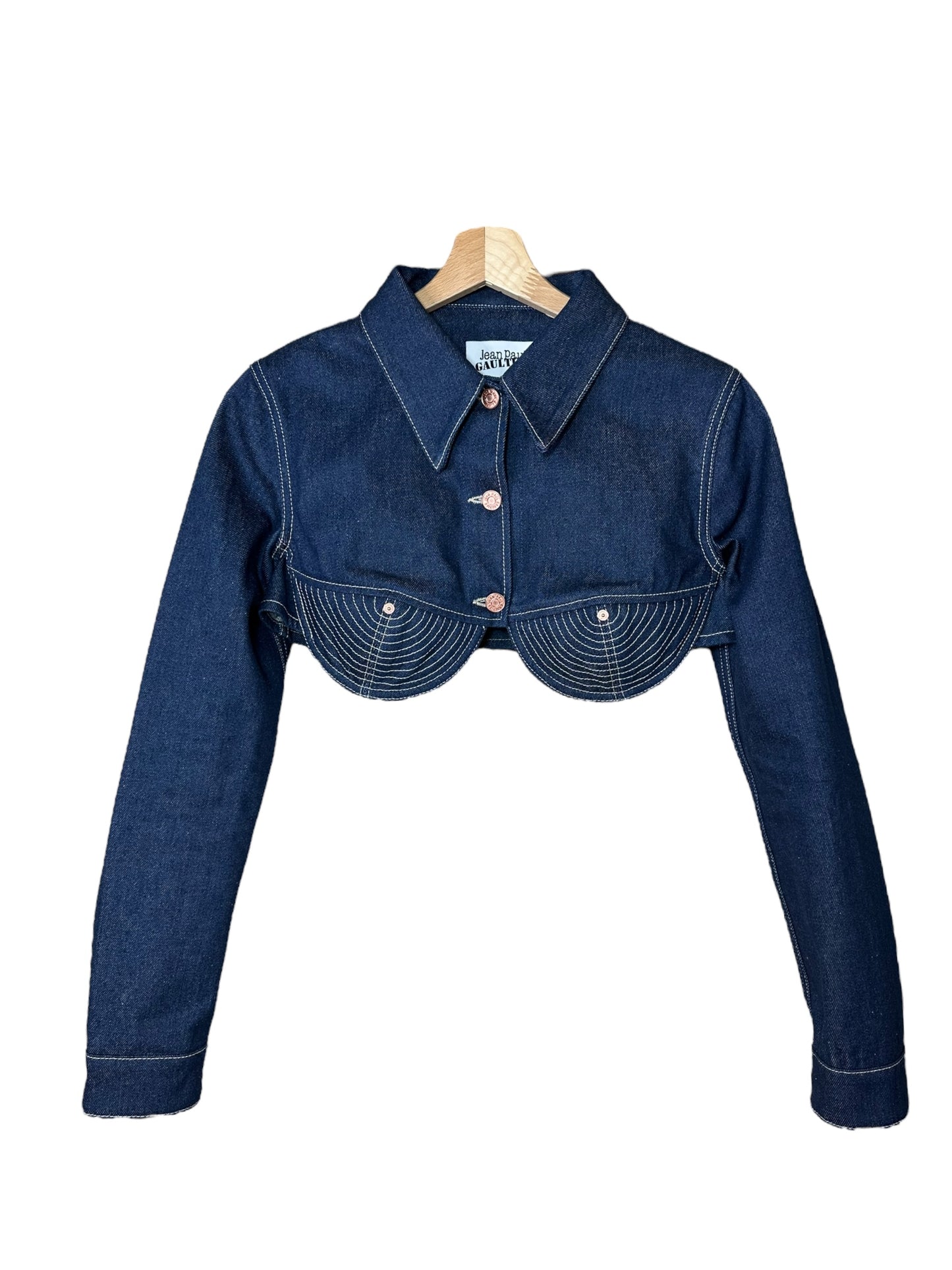 Jean Paul Gaultier giacca in denim crop (XS)