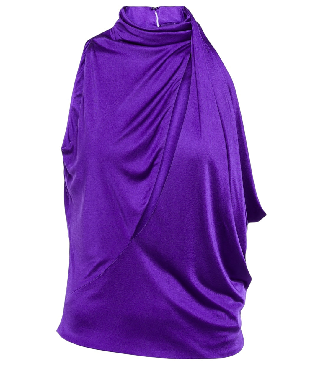 Top VERSACE Viola Drappeggiato con Scollo Profondo – Taglia 38 – Made in Italy