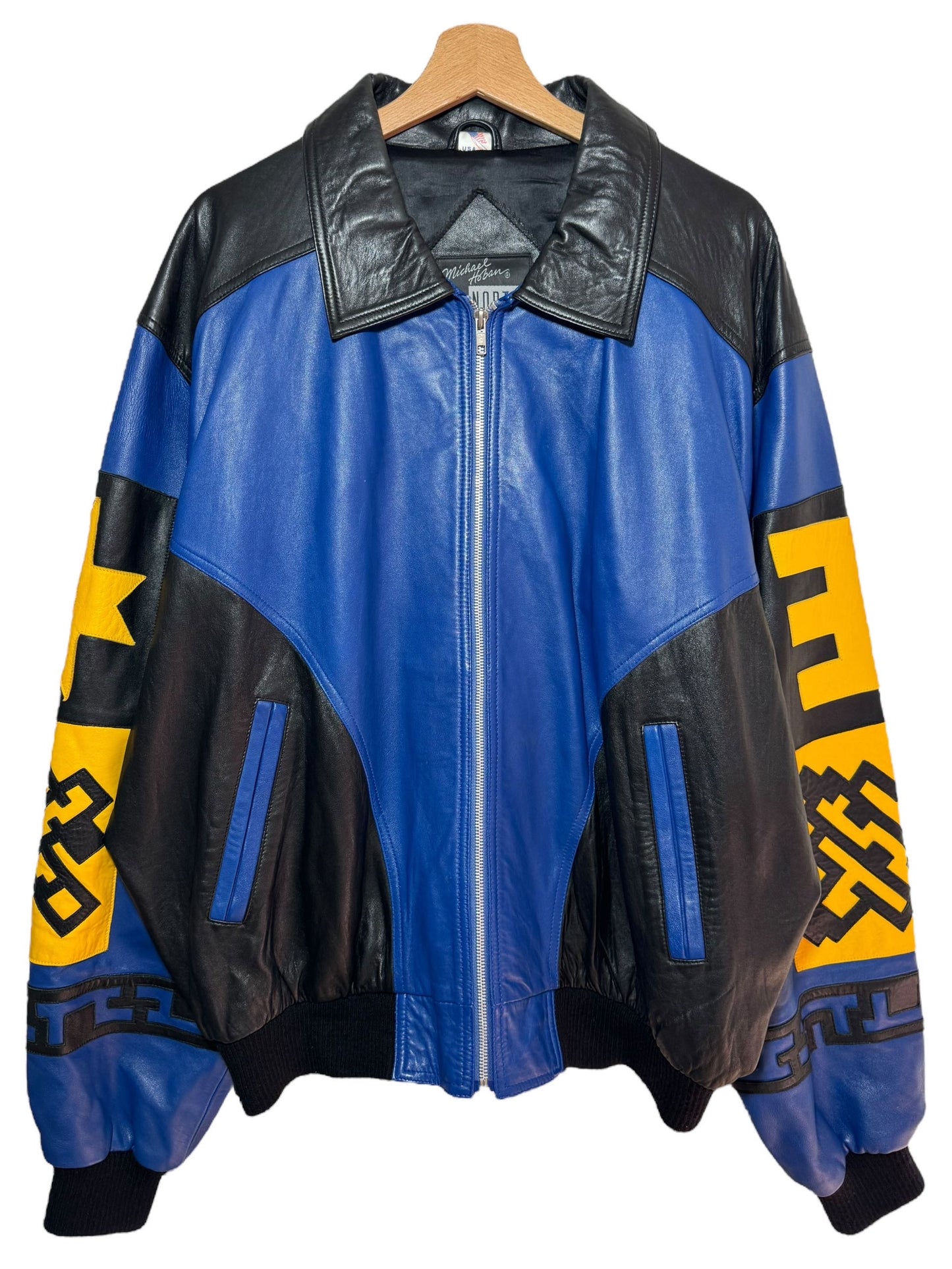 Giacca in pelle vintage Michael Hoban (XL)