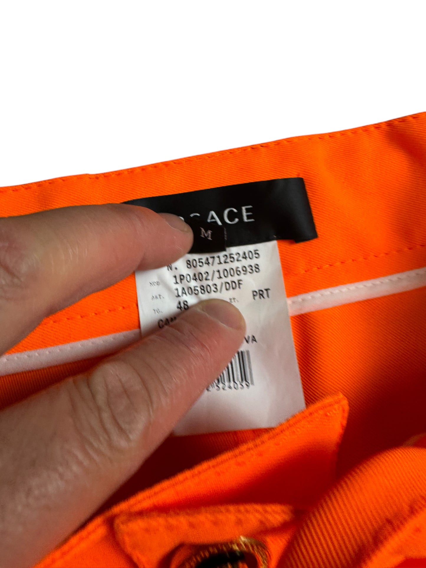 Pantaloni Cargo Versace in Tessuto - Arancione - Taglia 48 (M)
