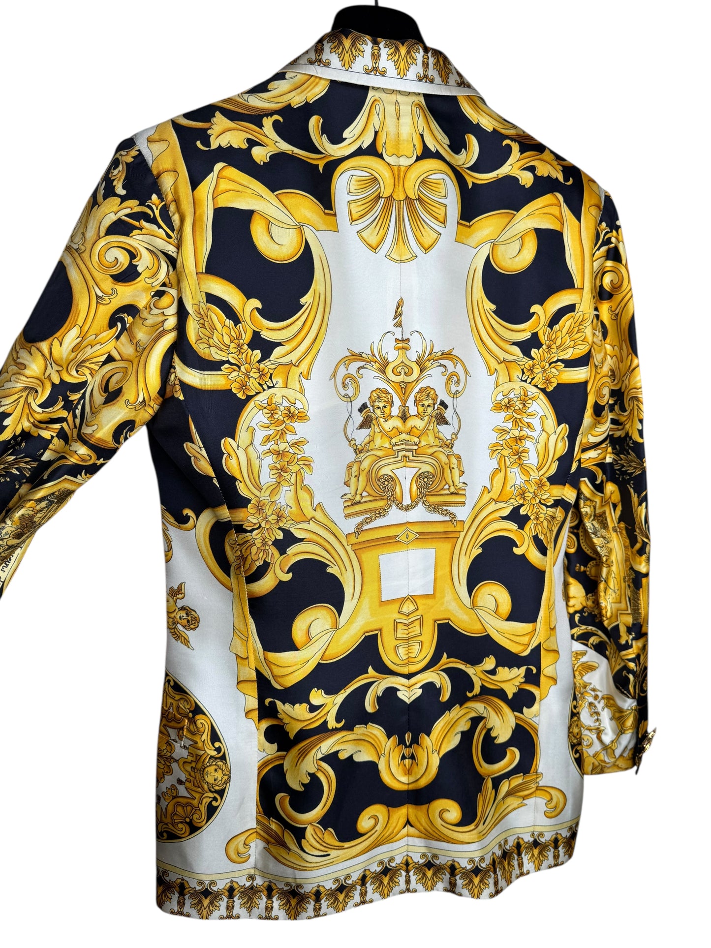 Gianni Versace Couture Blazer Vintage Anni ‘90 Barocco in Seta Donna IT 42