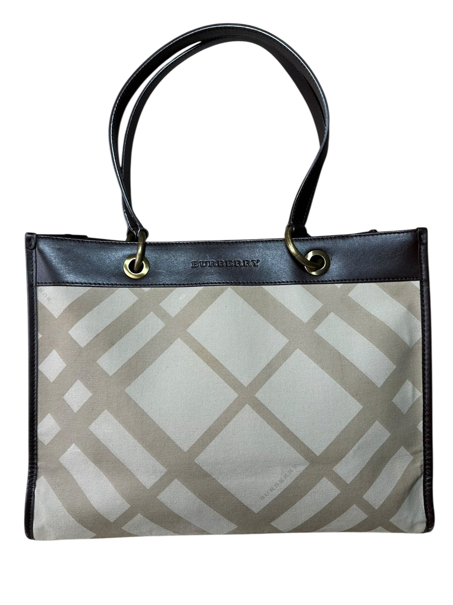 Burberry borsa vintage in tela e pelle
