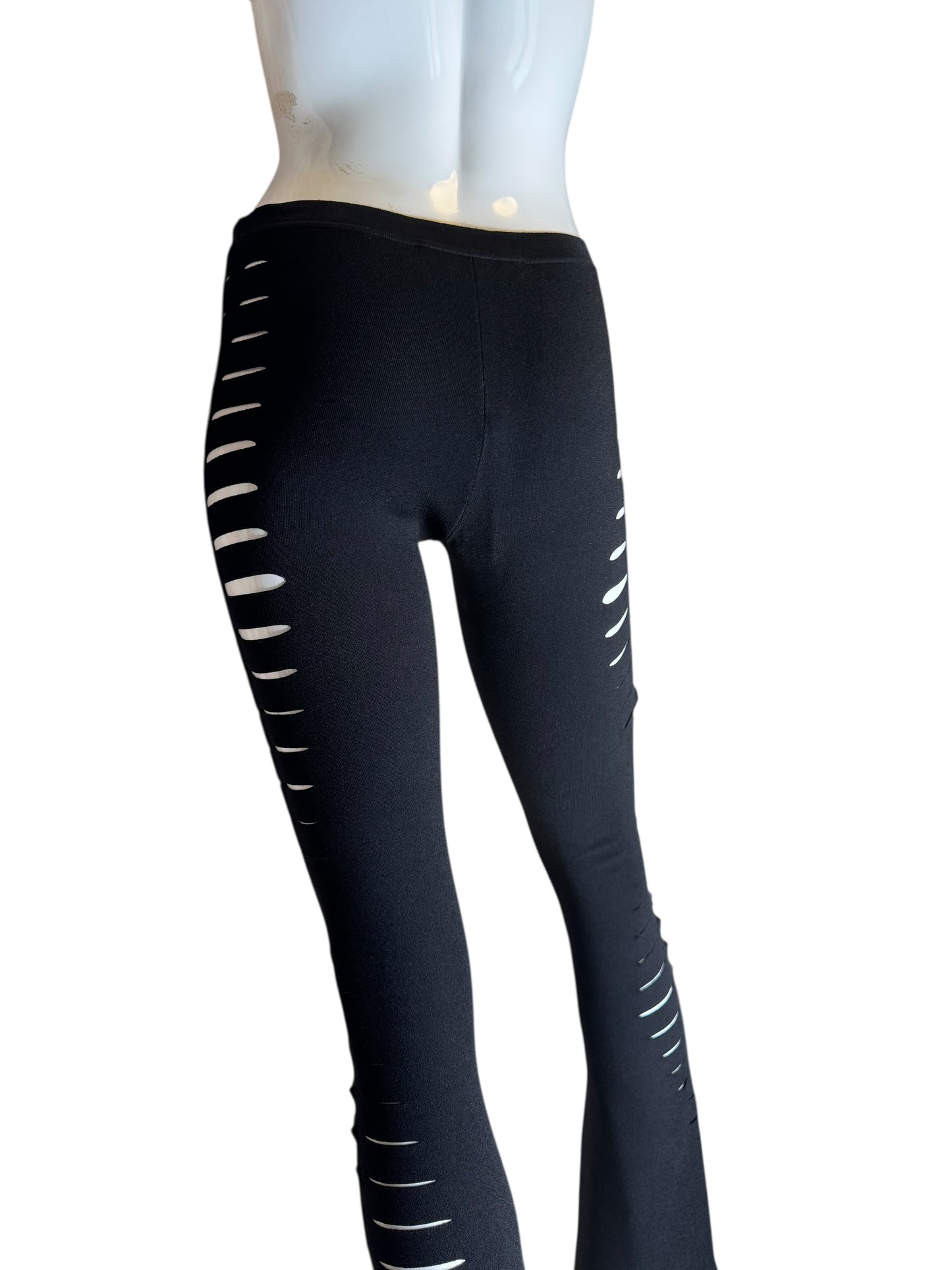 Versace Pantaloni Neri Cut-Out in Maglia – Taglia IT 36 – Made in Italy