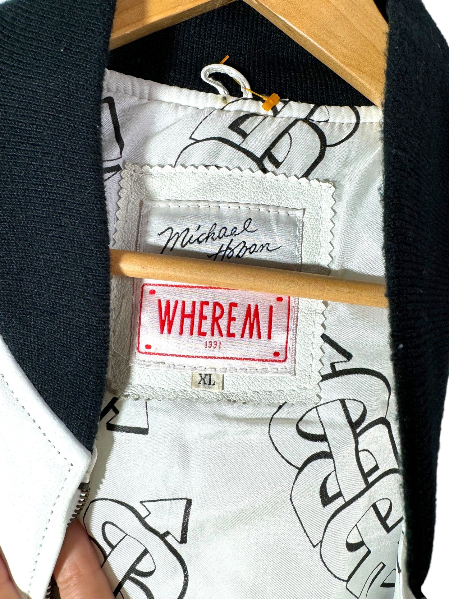 Giacca in pelle vintage Michael Hoban (XL)