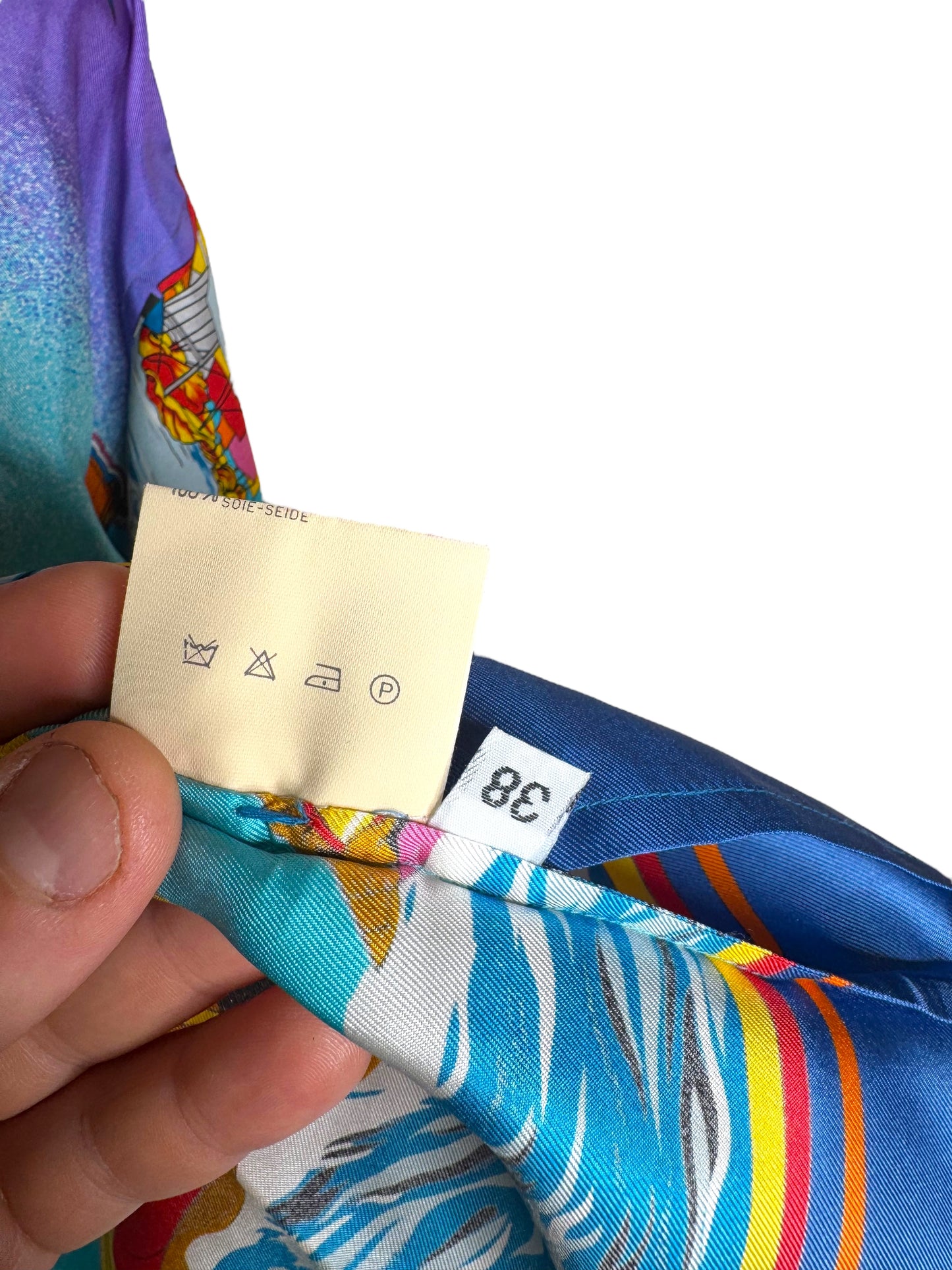 Camicia vintage donna Versace Sport in seta stampa nautica - Tg. 38