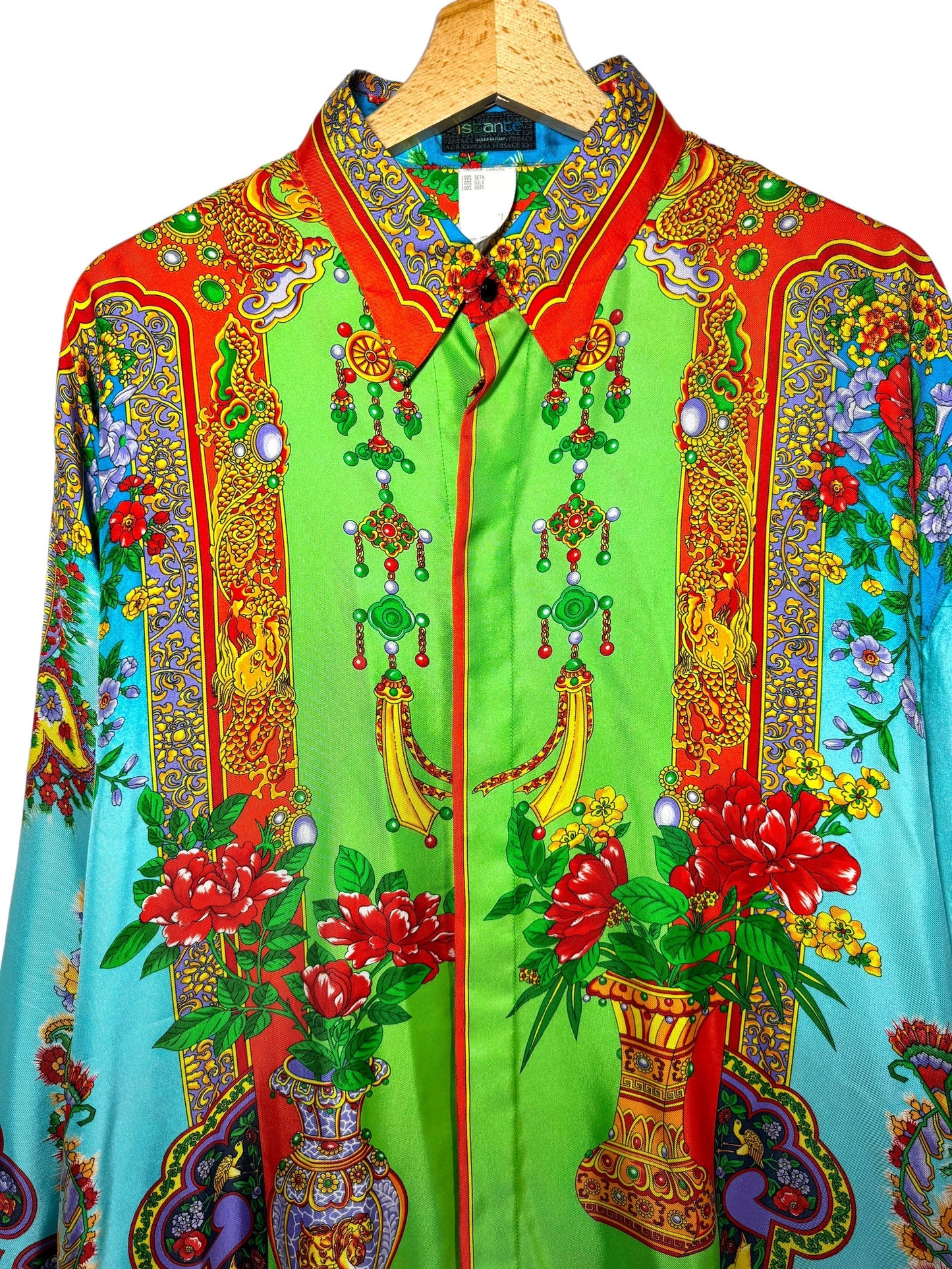 Gianni Versace linea Istante camicia vintage in seta (XL)