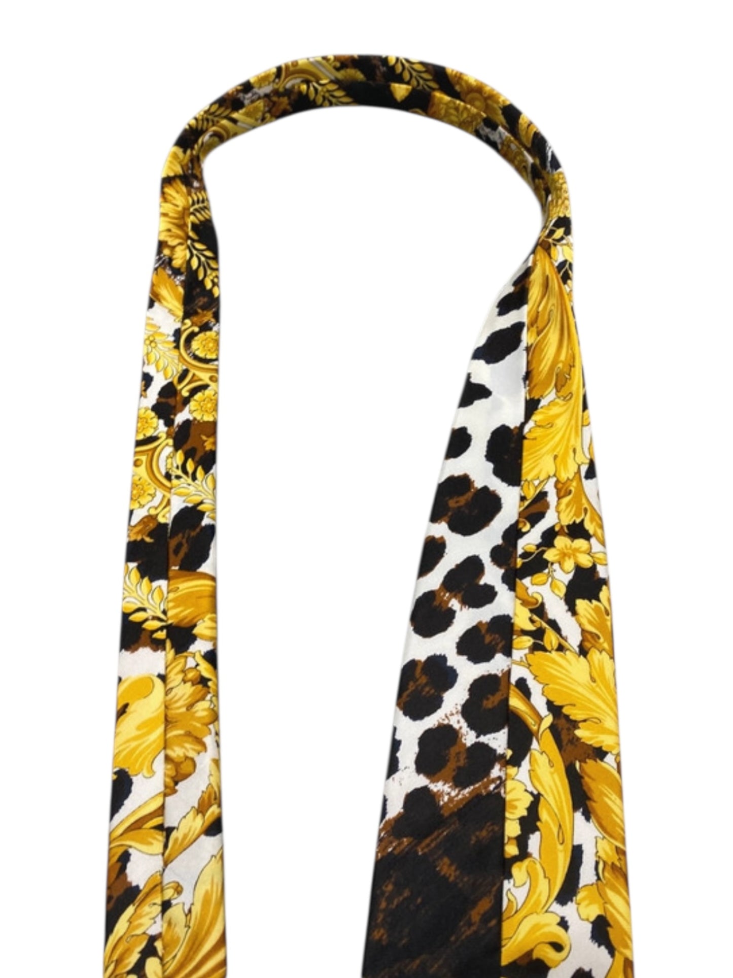 Cravatta vintage Gianni Versace seta stampa Wild Barocco animalier