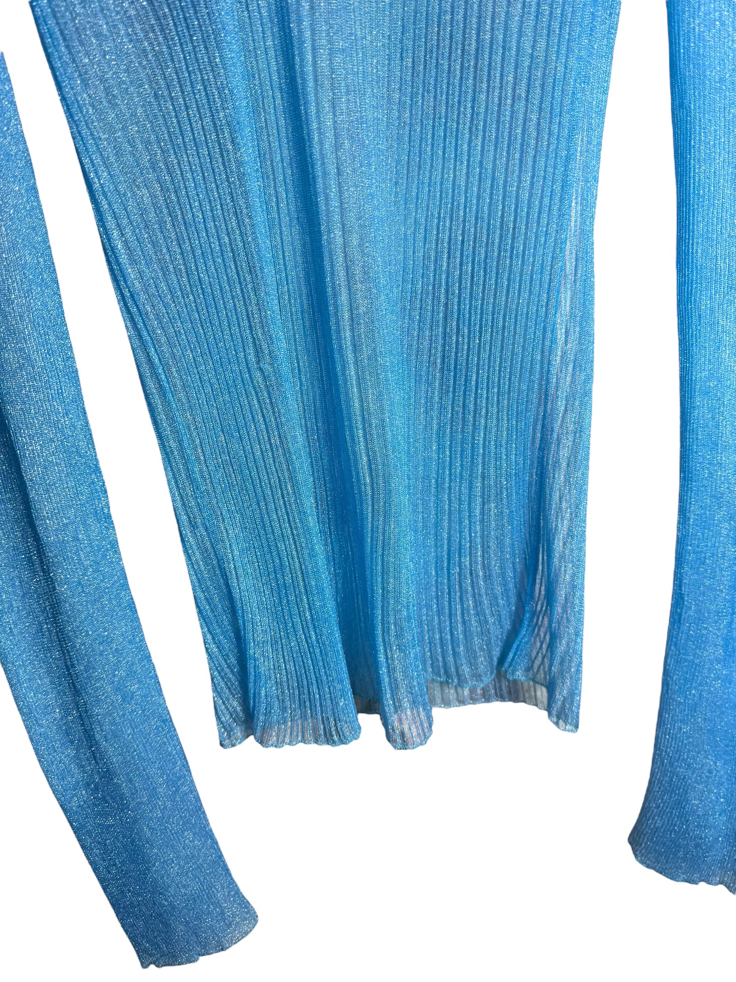 Versace Maglia Uomo Azzurra Lurex Trasparente Made in Italy Tg. 48