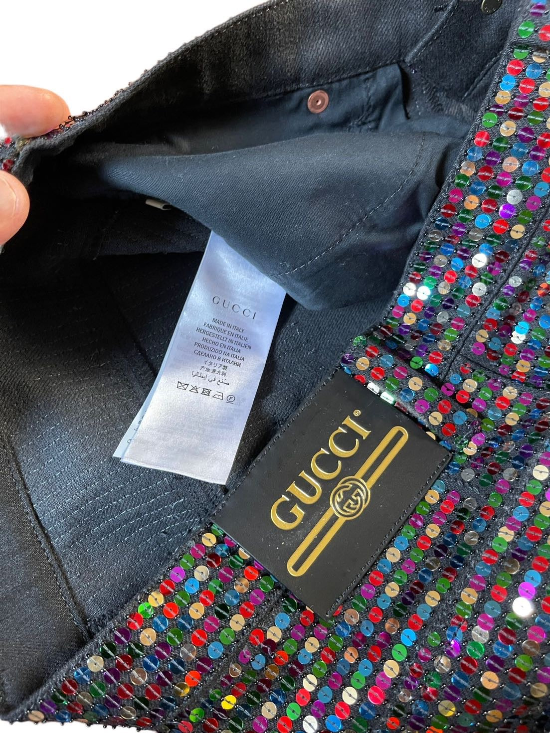 Gucci pantaloni in paillettes
