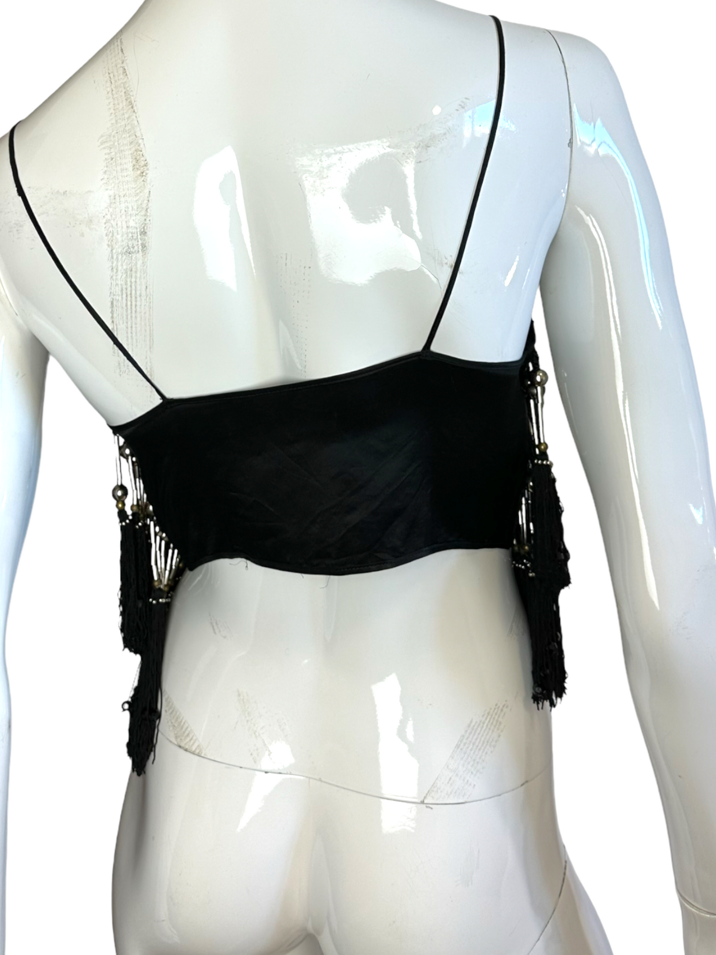 Gianni versace top con perline