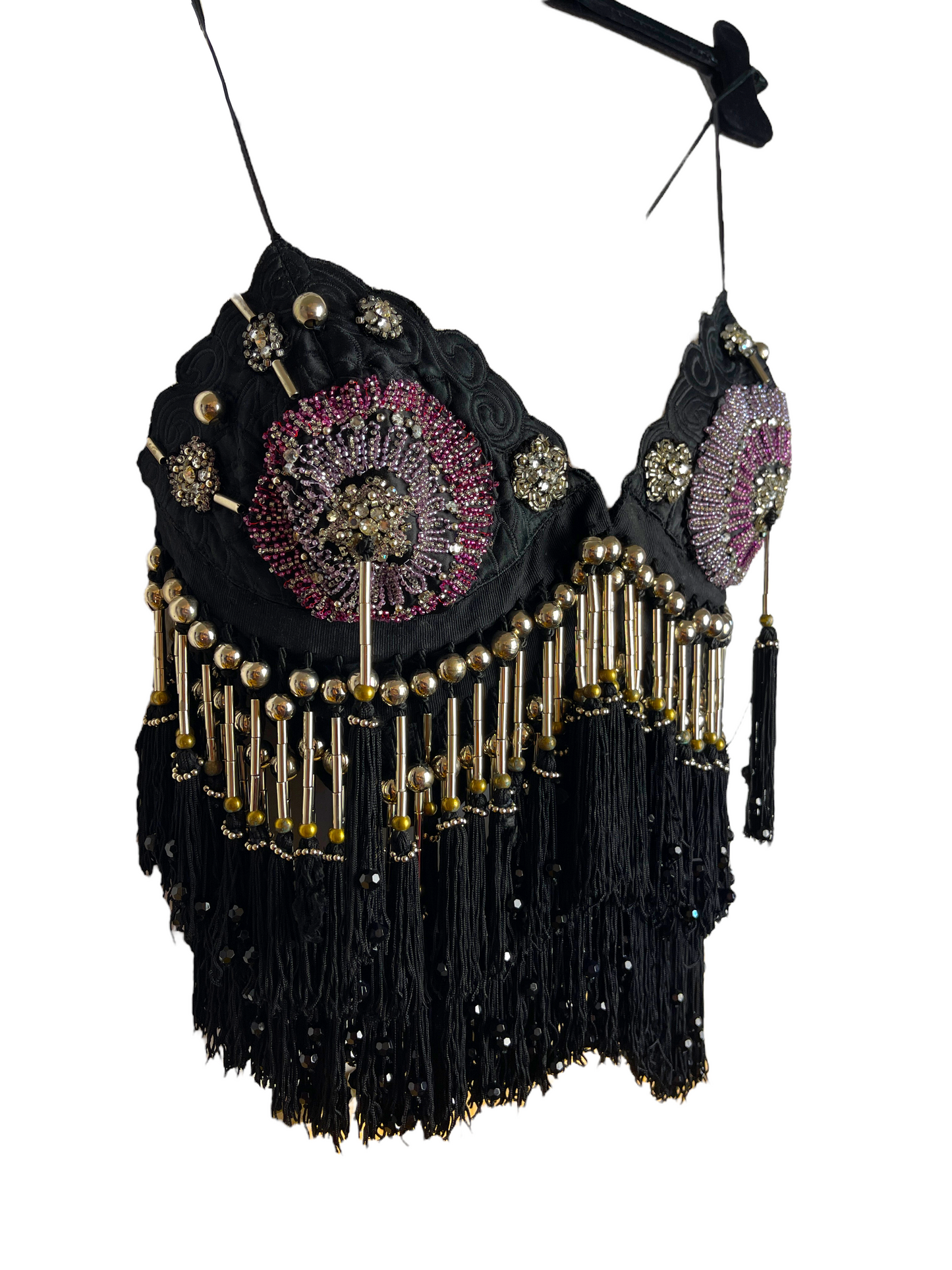 Gianni versace top con perline