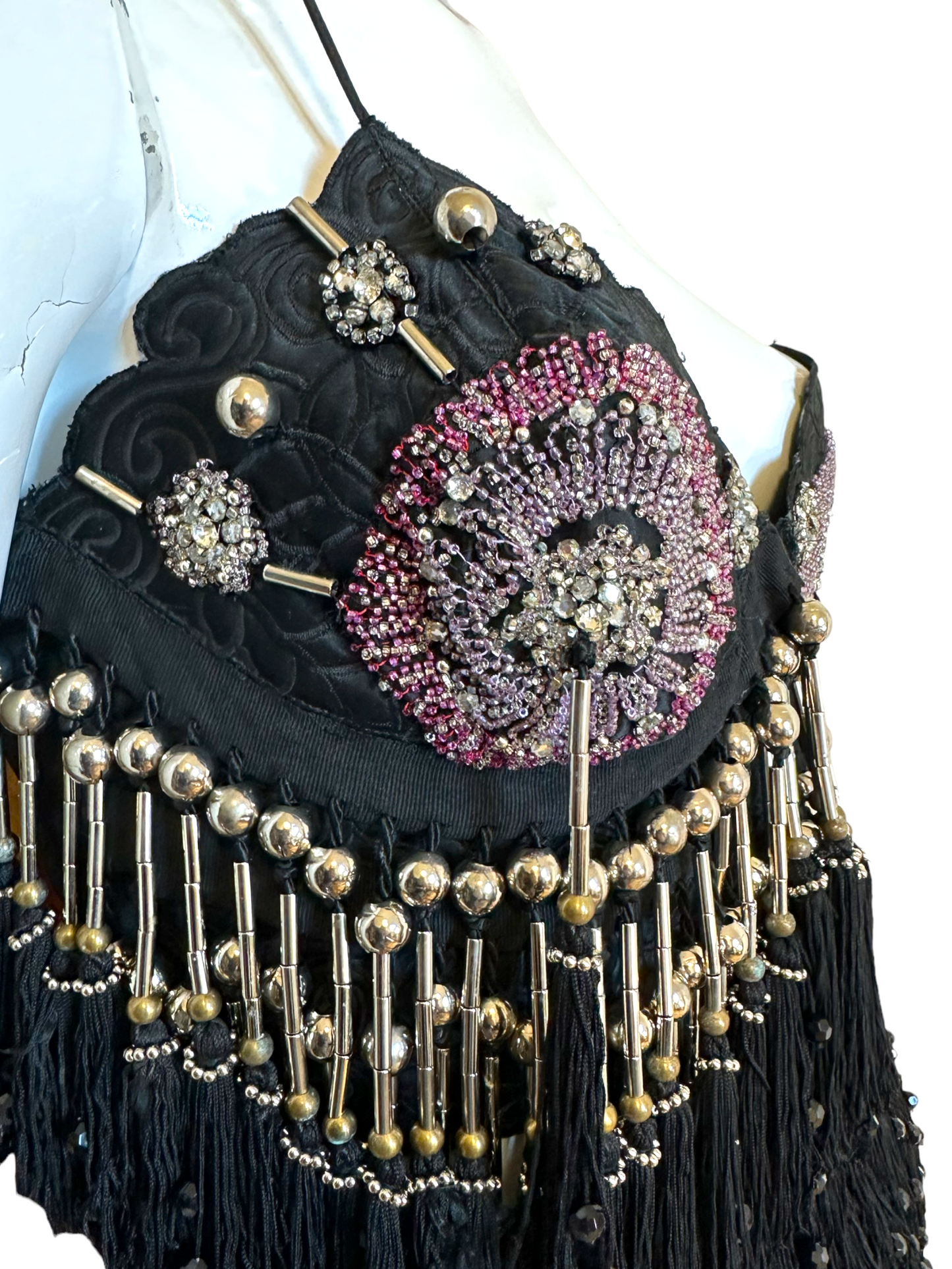 Gianni versace top con perline