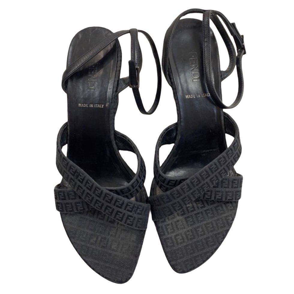 Fendi sandali FF monogram nero freeshipping - BEATBOX COLLECTION