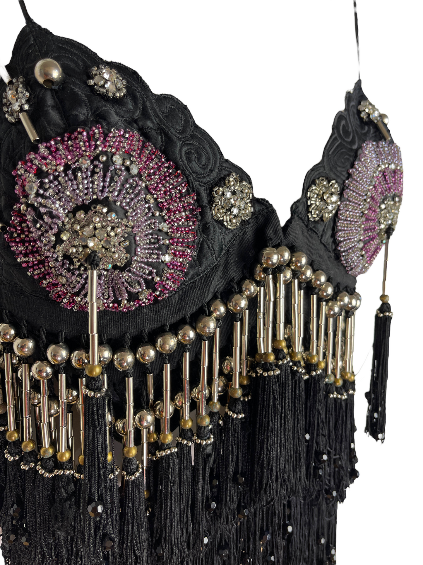 Gianni versace top con perline