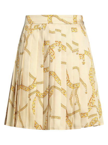 Gonna plissé VERSACE donna taglia 46 stampa catene oro