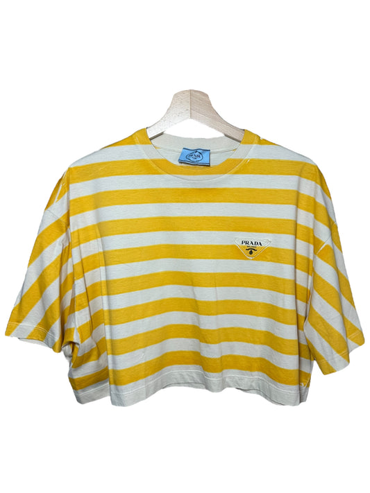 Prada t-shirt crop a righe (M)