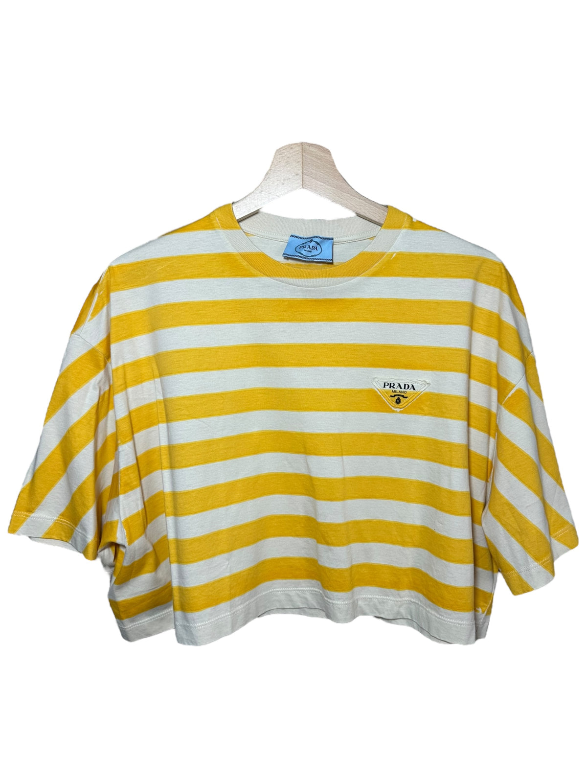 Prada t-shirt crop a righe