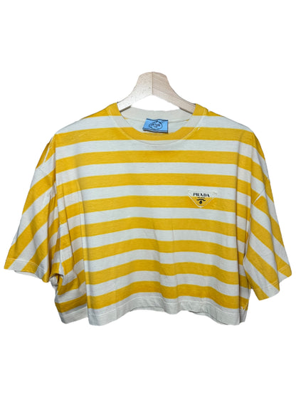 Prada t-shirt crop a righe (M)