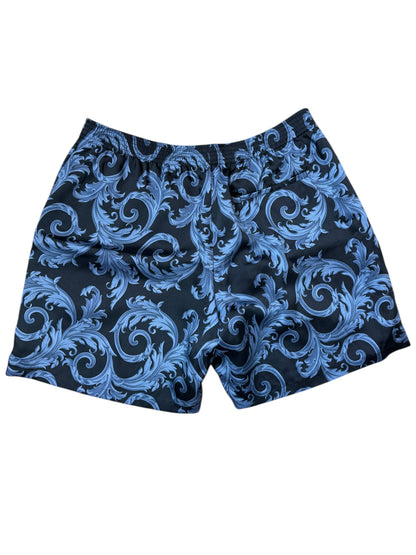 Shorts Versace stampati blu, nuovi con cartellino