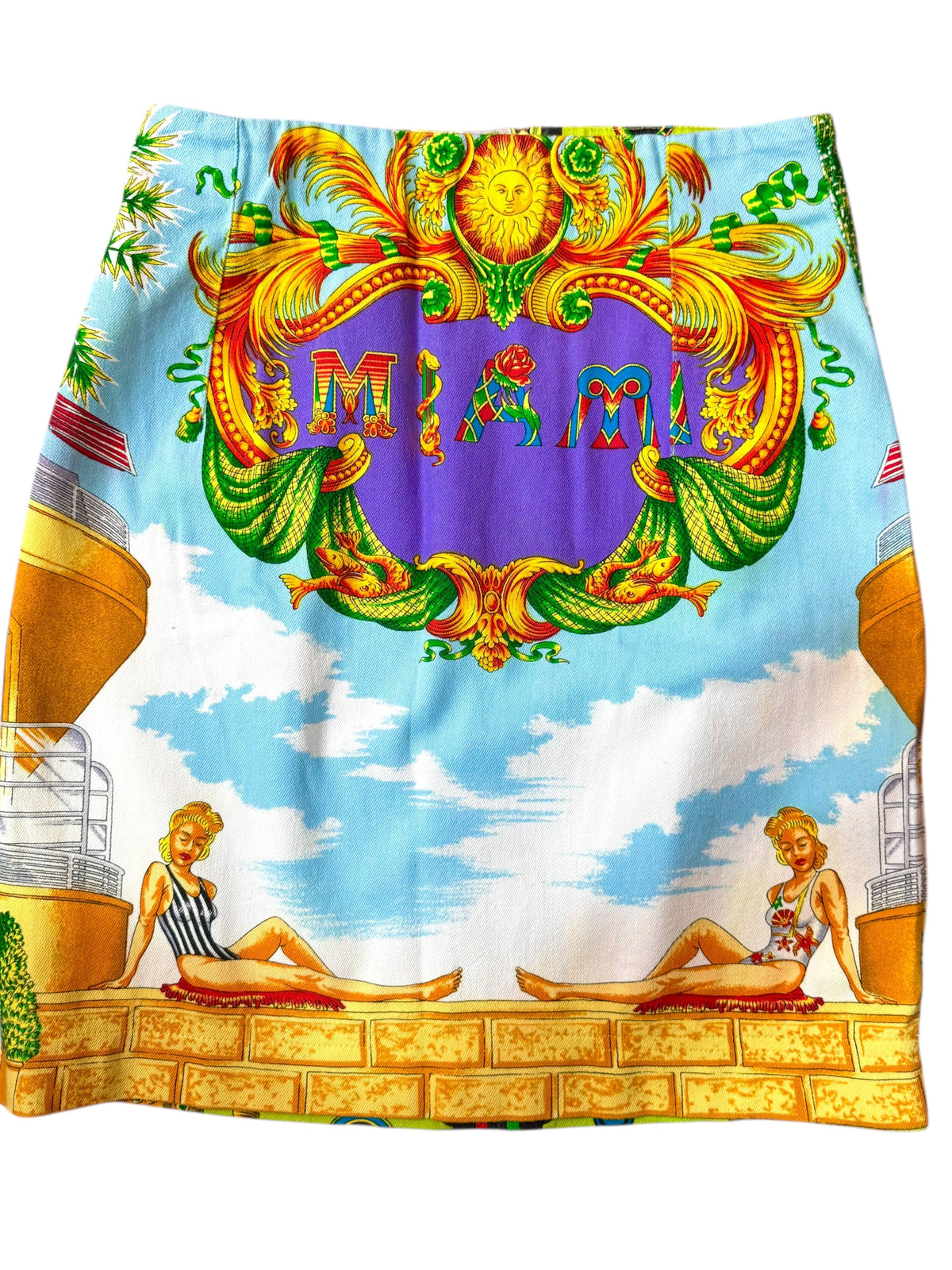 Gianni Versace Couture gonna vintage “Miami” South Beach Florida anni ‘90