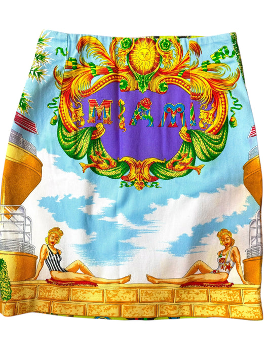 Gianni Versace Couture gonna vintage “Miami” South Beach Florida anni ‘90