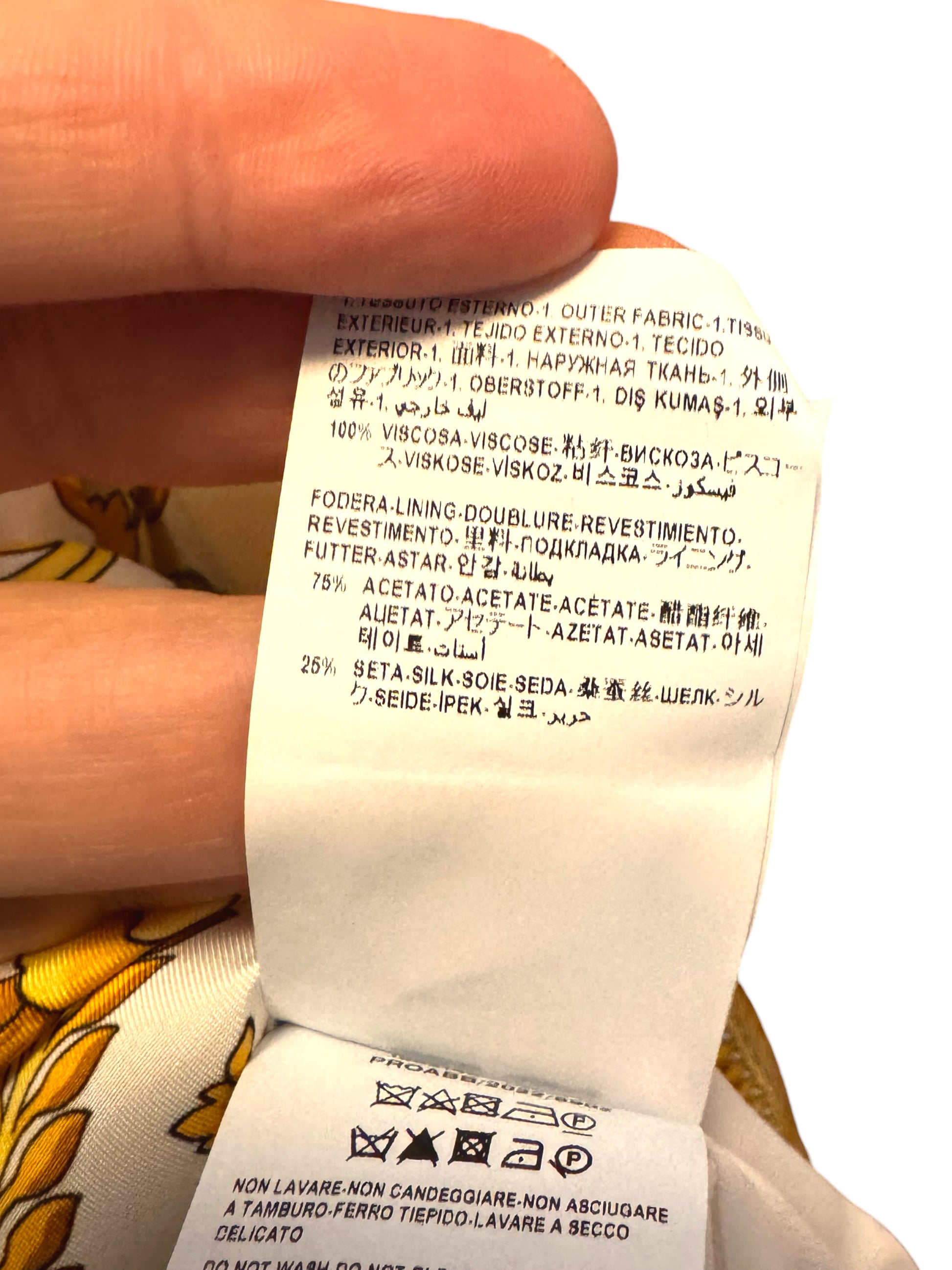 Versace abito corto stampa barocca oro viscosa Made in Italy nuovo — foto 9