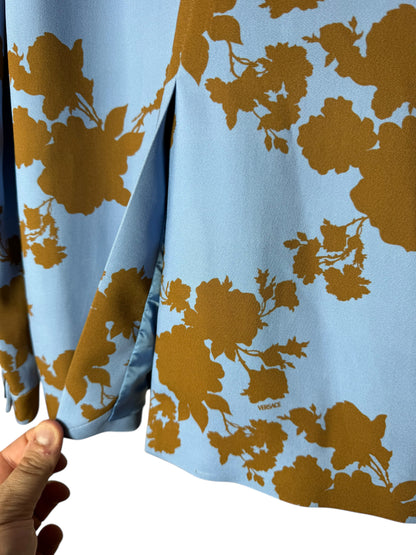 Giacca Versace azzurra con stampa floreale – Taglia 48 (M)
