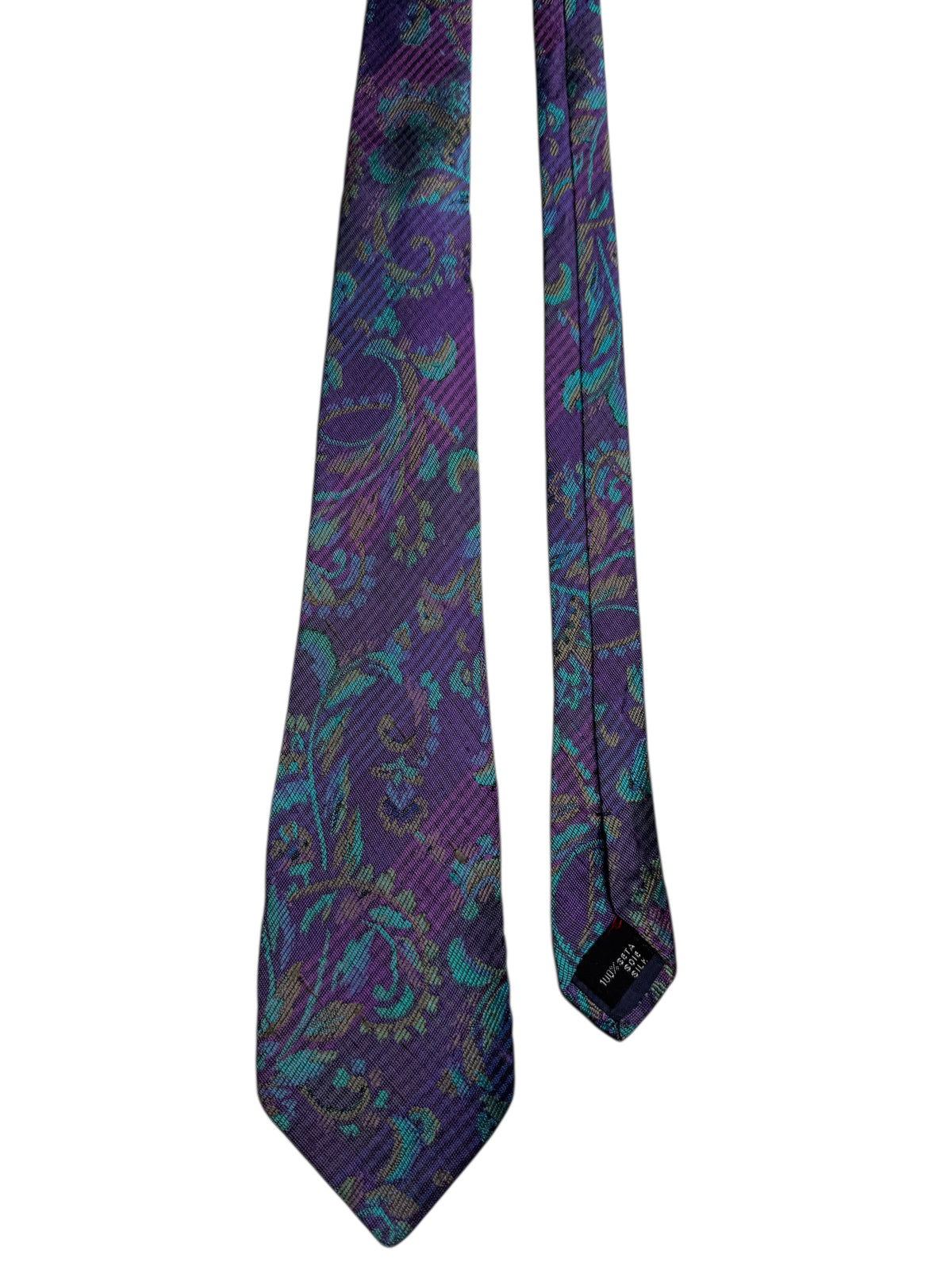 Cravatta Gianni Versace vintage in seta fantasia paisley viola — foto 2