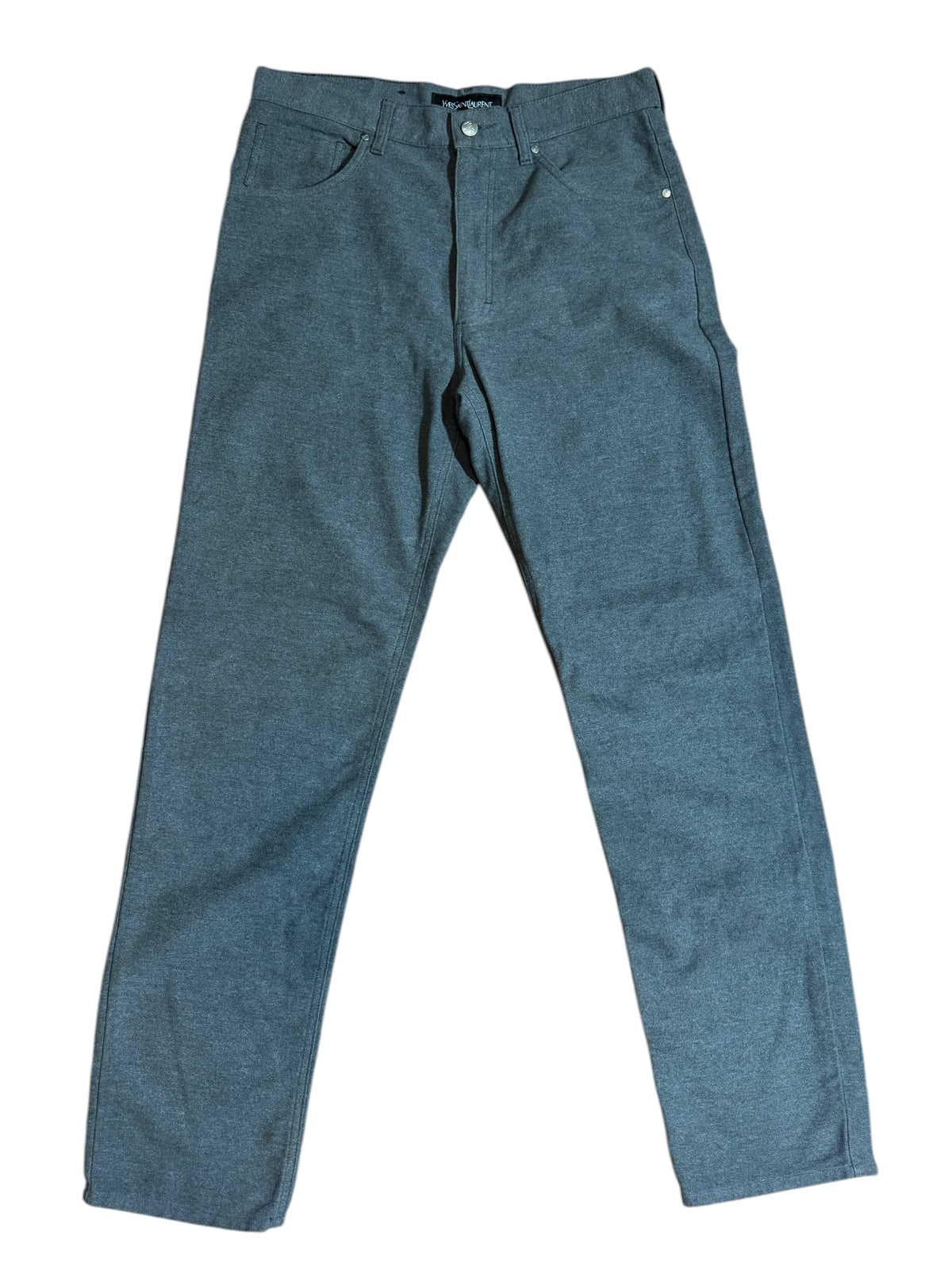 Yves Saint Laurent Pantaloni Uomo Grigi Taglia 35 Cotone Made in Italy