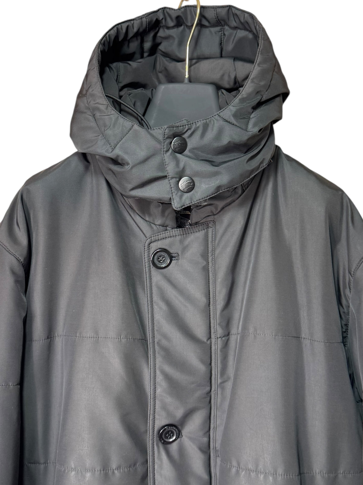 Burberry’s Piumino Giacca Nero Check Nova Cappuccio Taglia 54