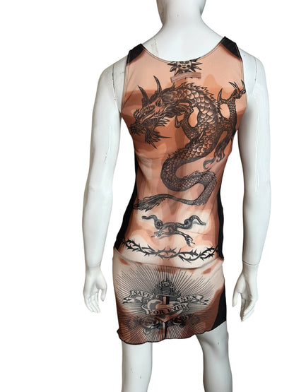 Jean Paul Gaultier mini abito stampato (L)